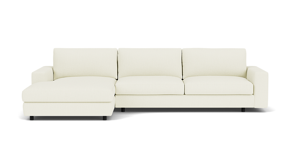 Cello 2-Piece Sectional Sofa With Chaise - Maria Cream, 2.5" Rotables Legs