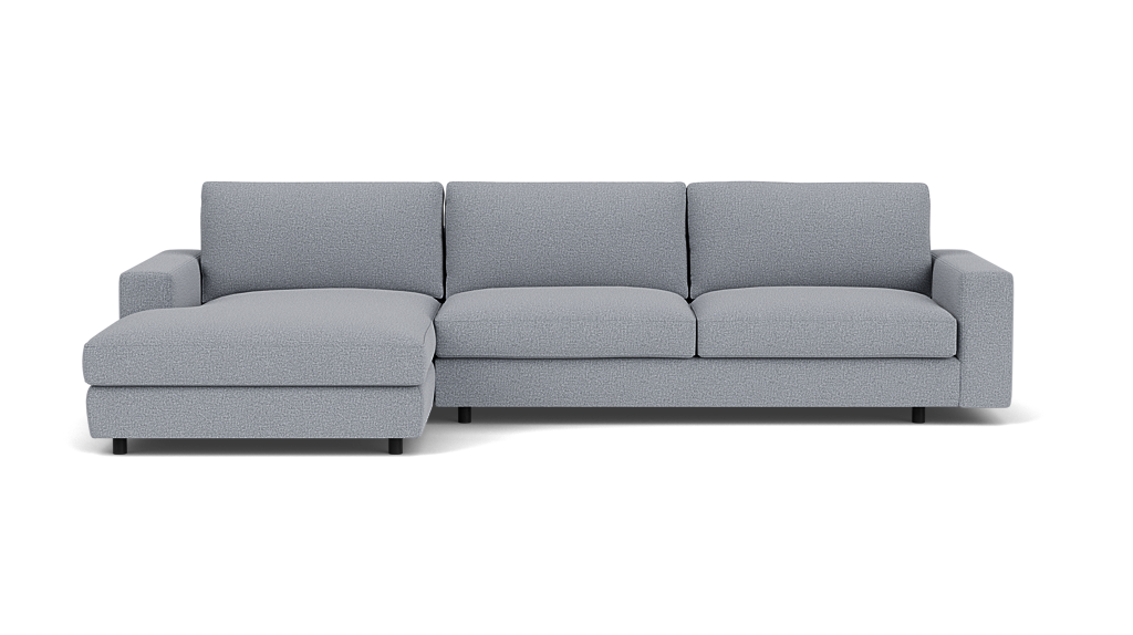 Cello 2-Piece Sectional Sofa With Chaise - Onno Medium Warm Grey, 1.5" Rotables Legs