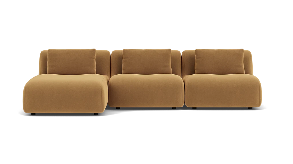 Bird 3-Piece Sectional Sofa with Chaise - Selby Camel