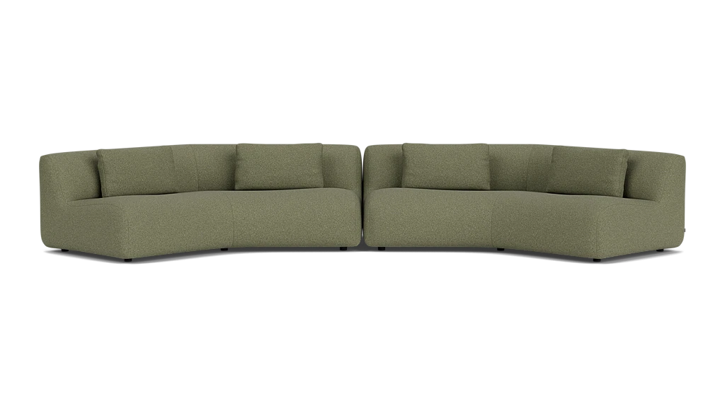 Bird 2-Piece Sectional Sofa - Boucle Green