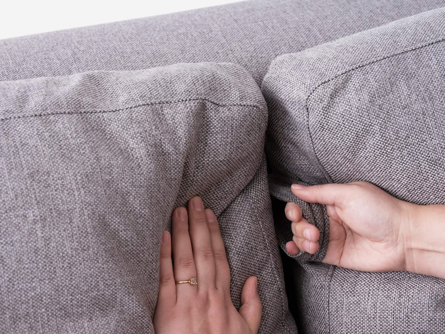Reva Sleeper Sofa - Ava Cloud, Black Ash Legs Image - 6
