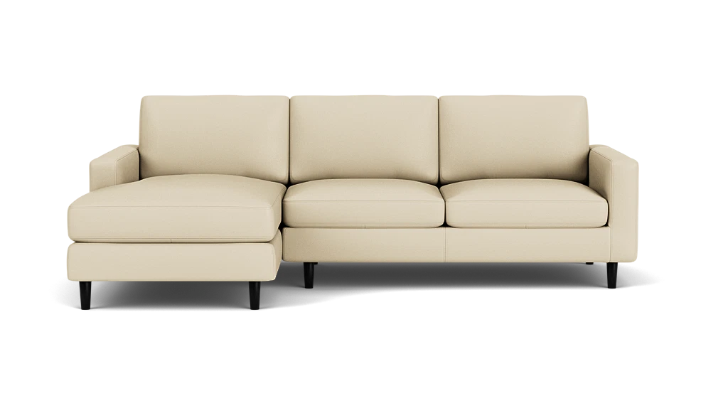 Oskar 2-Piece Sectional Sofa with Chaise - Broadway Alabaster, Black Legs