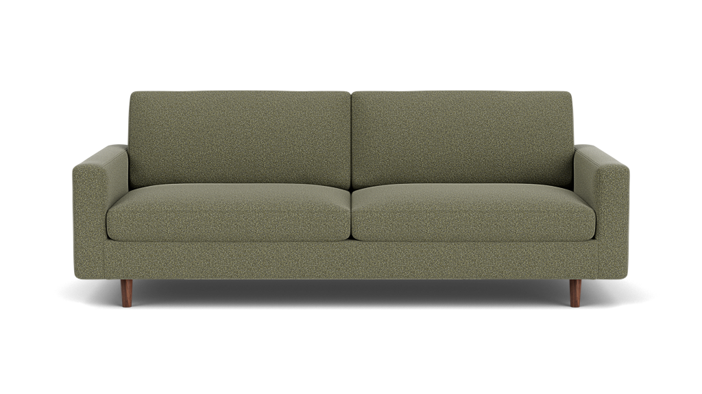 Oskar Plush Sofa - Ola Forest, Walnut Legs