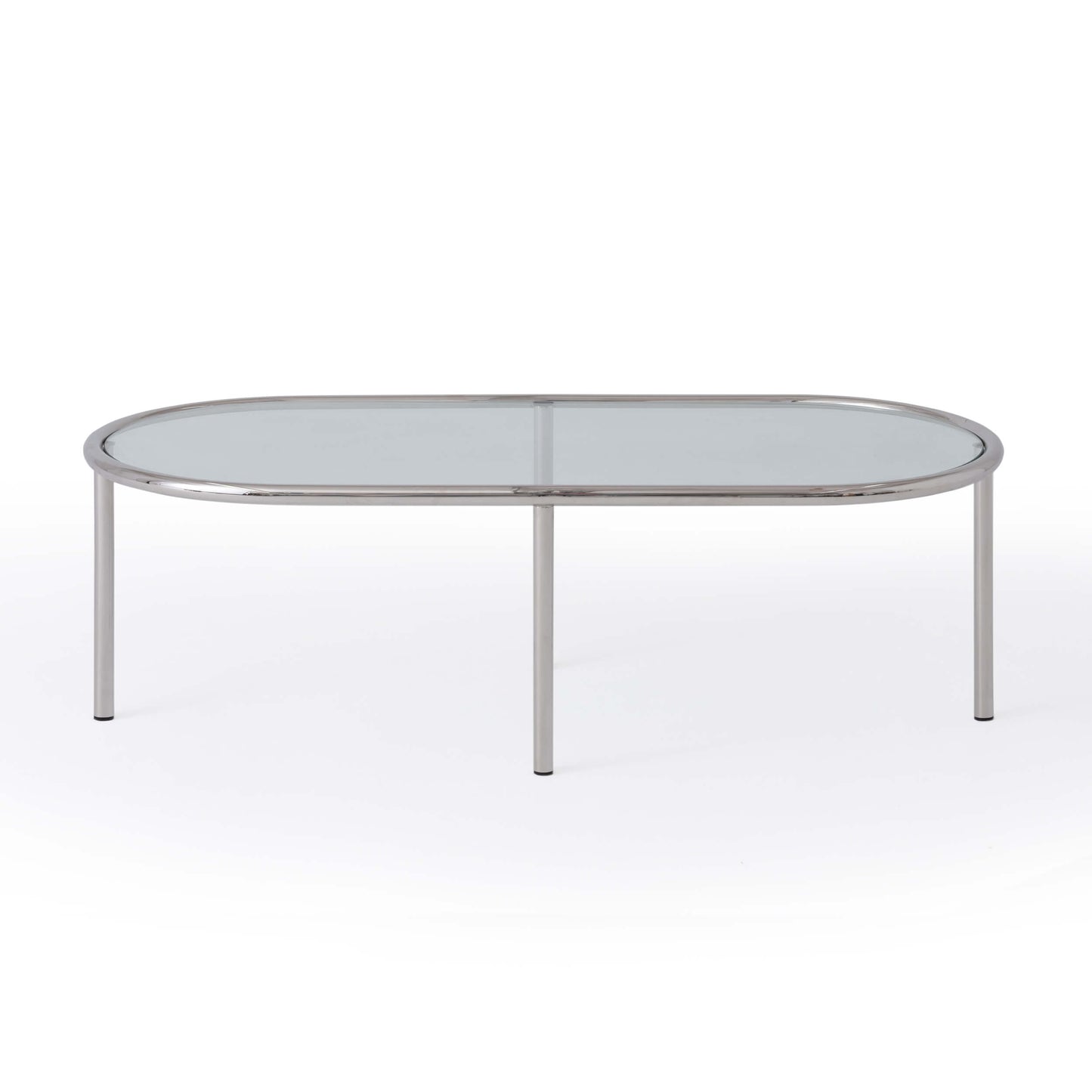 Tubular Coffee Table - Oval - Stainless Steel main image