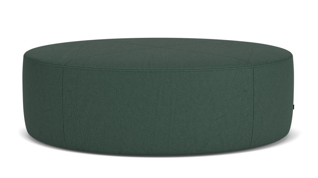The Wander Ellipse Ottoman - Elba Deep Green, Glides