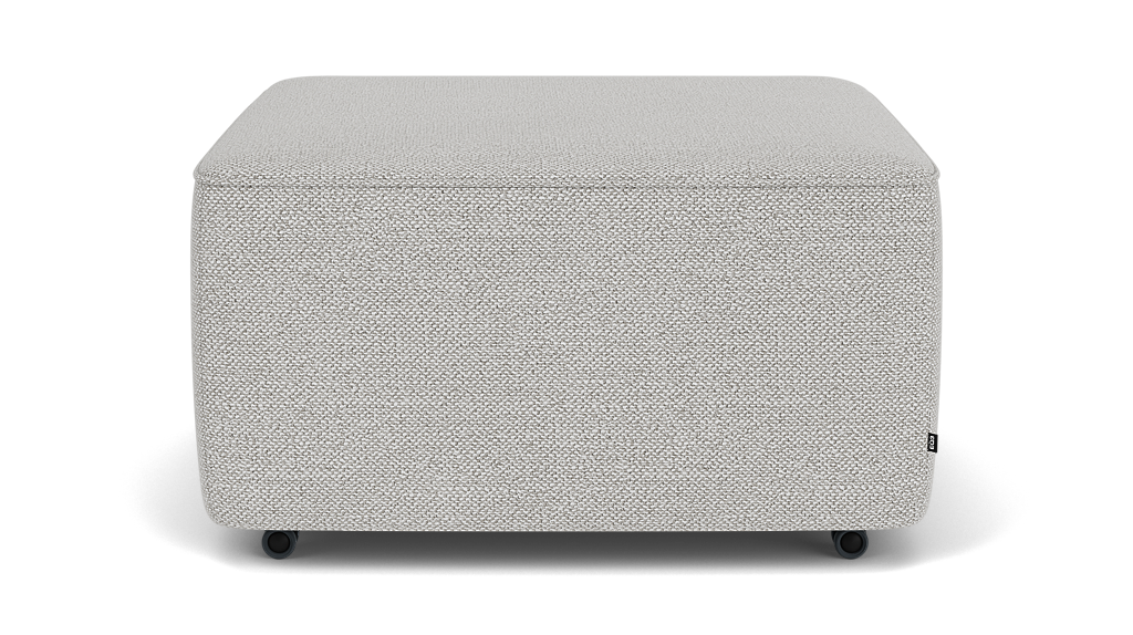 The Wander Square Ottoman - Lee Dove, Castors