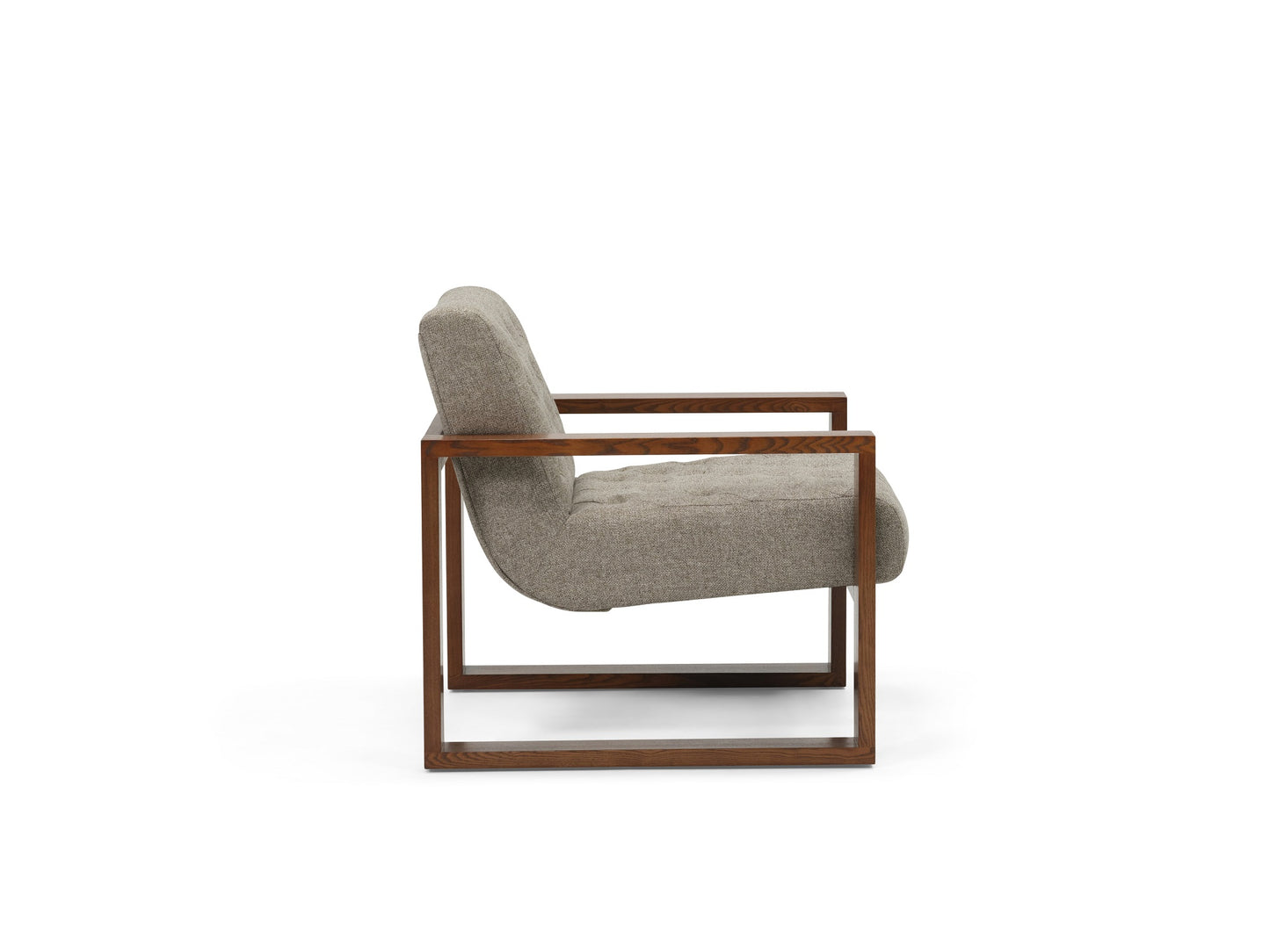 Wyatt Tufted Chair - Brentwoods Pepper - Wood lifestyle image