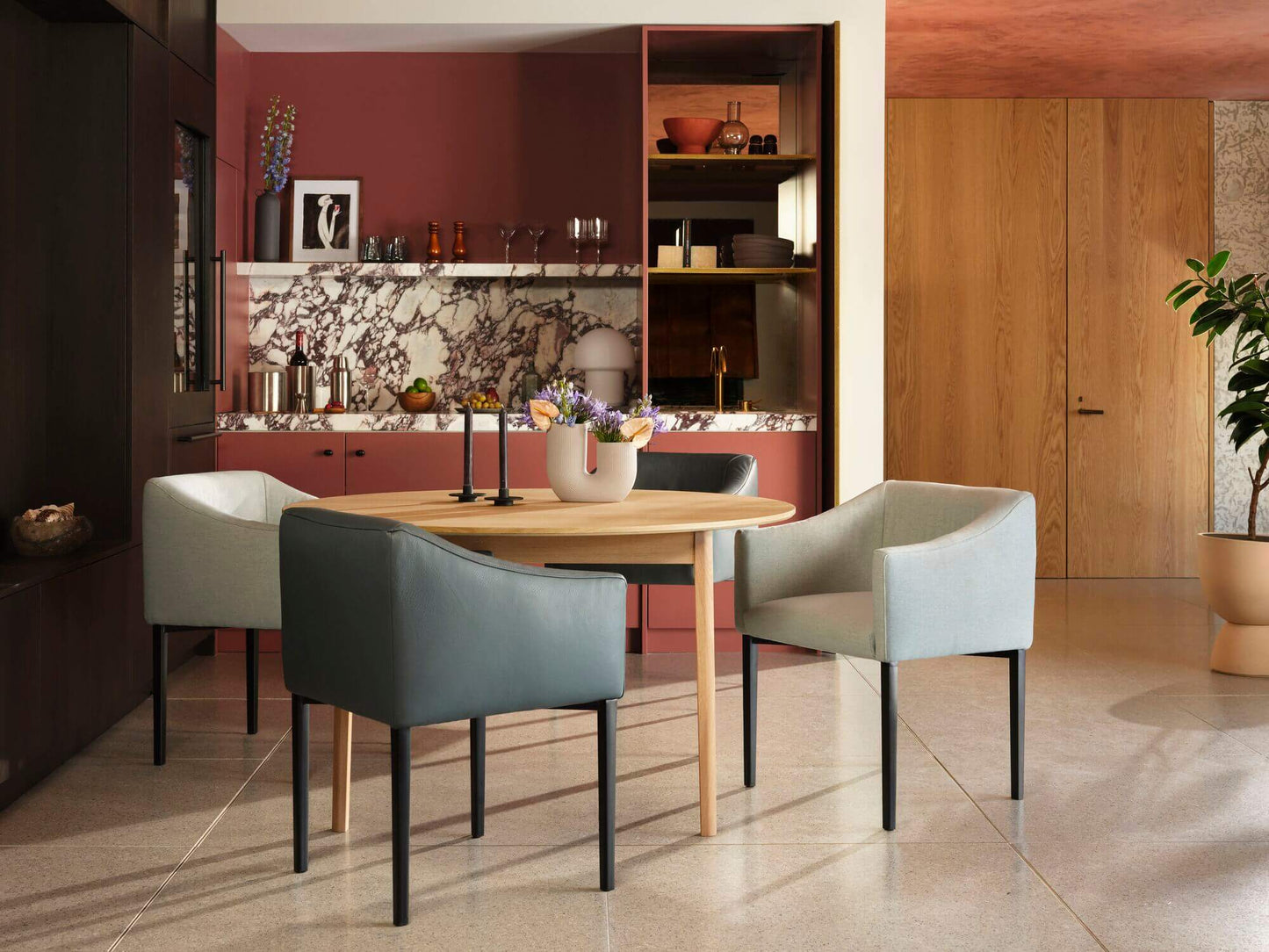 Box Dining Chair - UPHOLSTERY - 30CE-TAUBLACKSTEEL lifestyle image