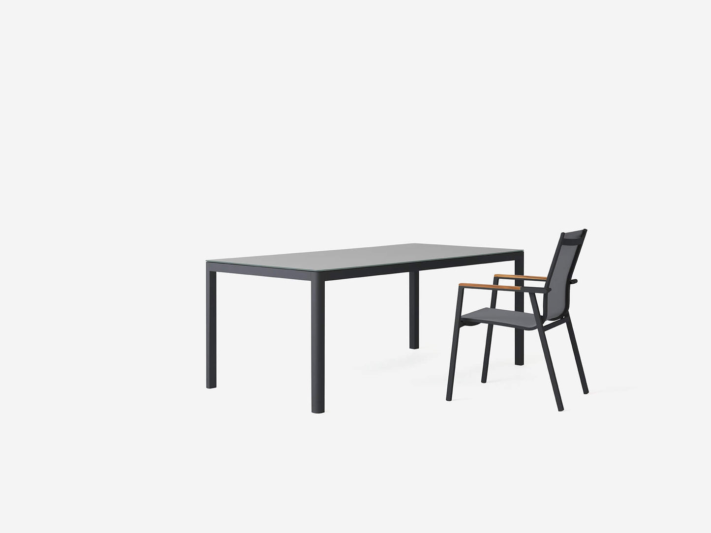 Cape Outdoor Dining Table - Charcoal group image - 5