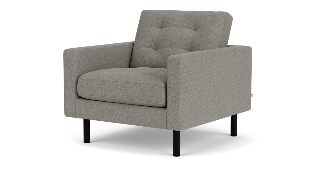Joan Fauteuil - Panama Grey - Pattes Noir