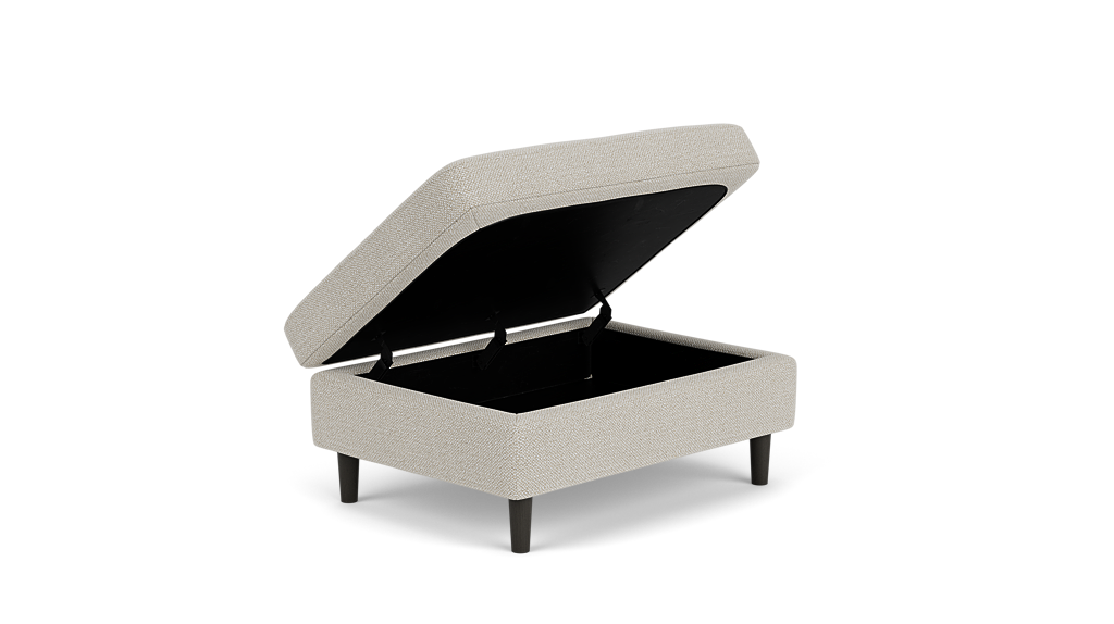 Oskar Storage Ottoman - Lee Flax - Black Legs