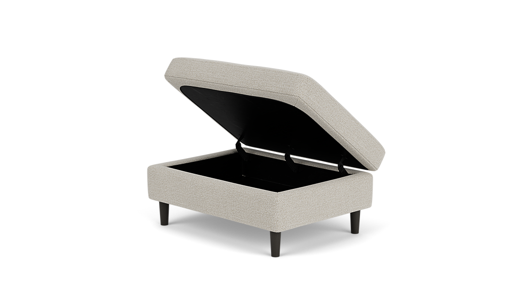 Oskar Storage Ottoman - Lee Flax - Black Legs