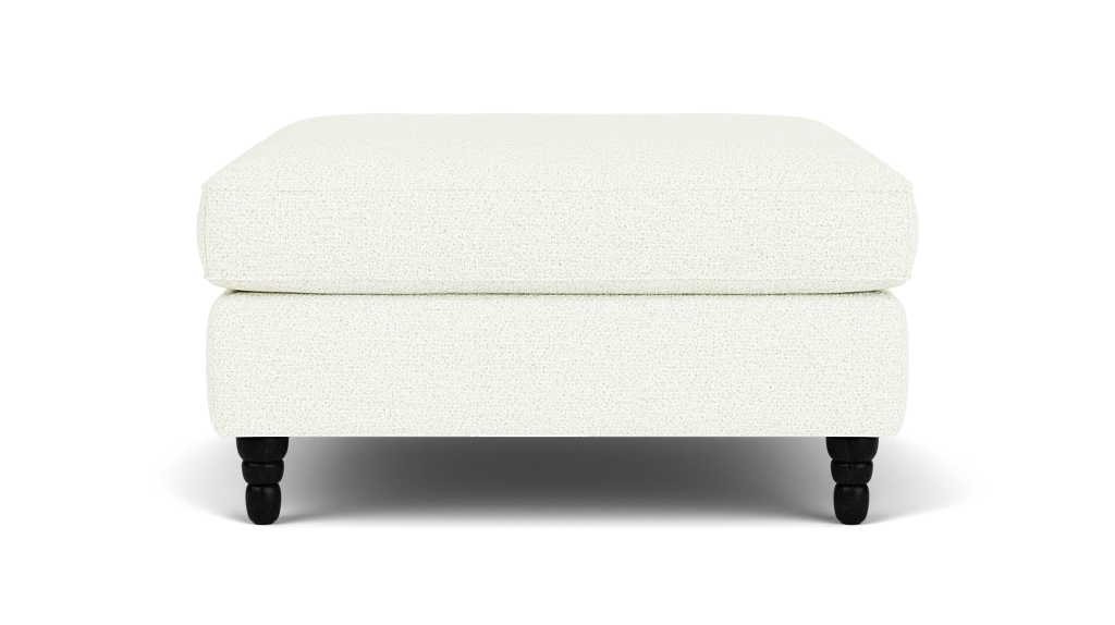 Slope Ottoman - Boucle Cream, 4.5" Spindle Legs