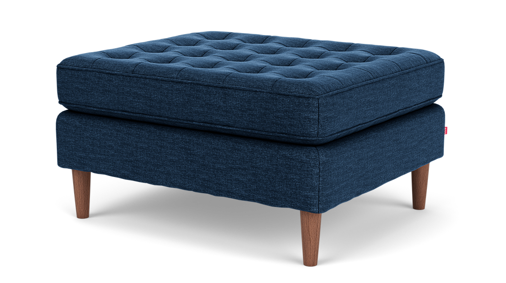 Reverie Ottoman - Key Largo Denim-Walnut Legs
