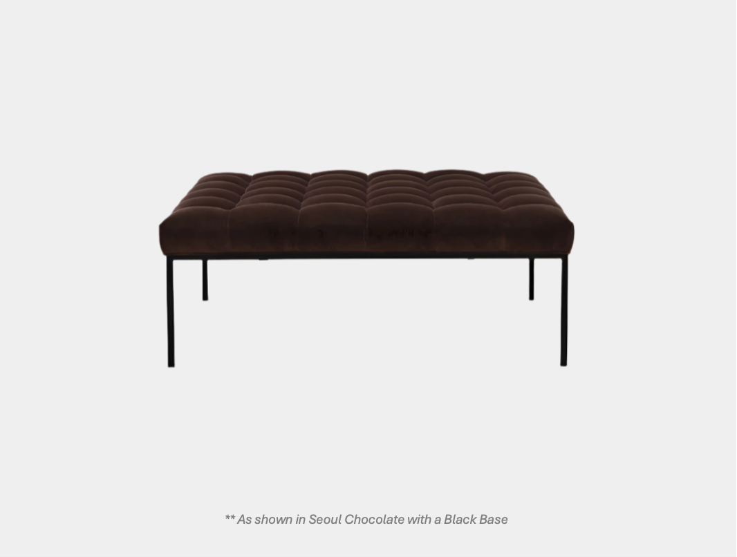 Tuft Ottoman - Paloma Deep Green - Black Legs
