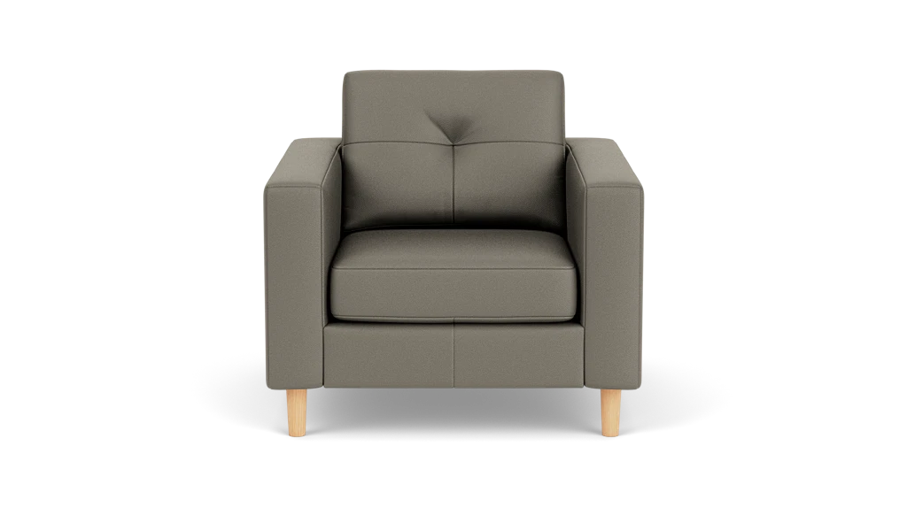 Solo Fauteuil - Rein Grey - Pattes en chêne