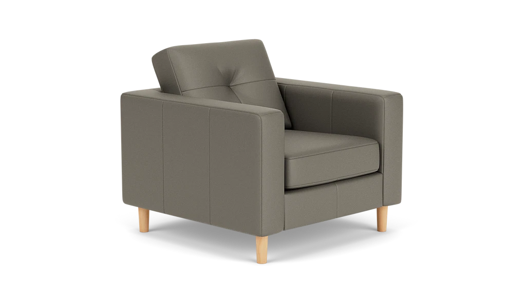 Solo Fauteuil - Rein Grey - Pattes en chêne