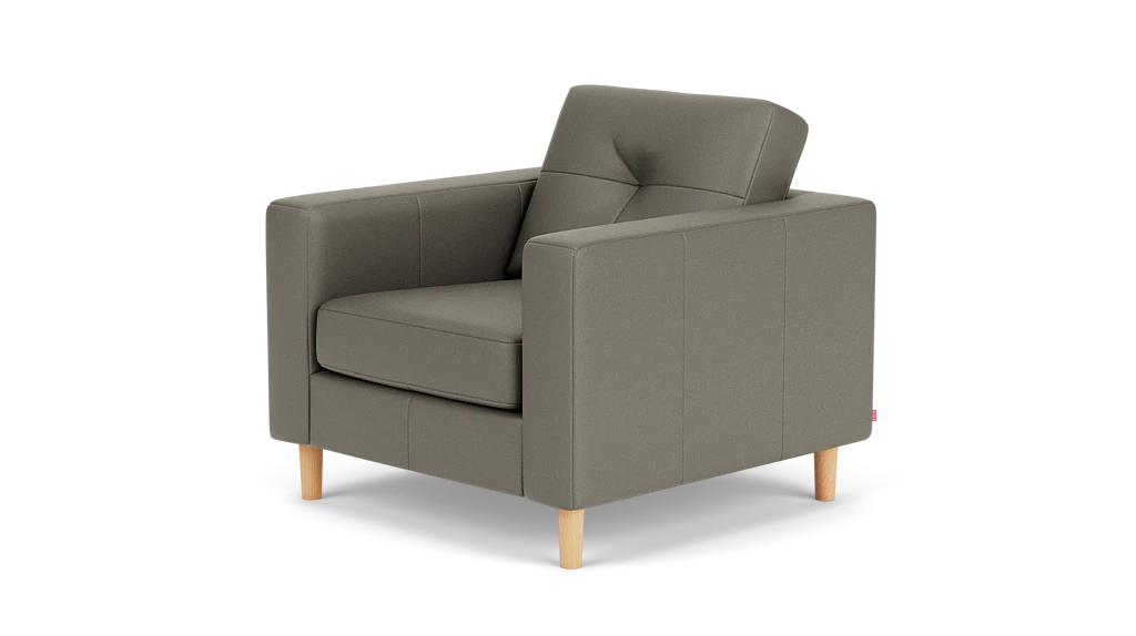 Solo Fauteuil - Rein Grey - Pattes en chêne