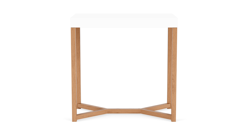 Trivia Tall End Table - White/Oak