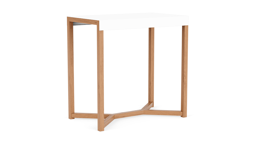 Trivia Tall End Table - White/Oak