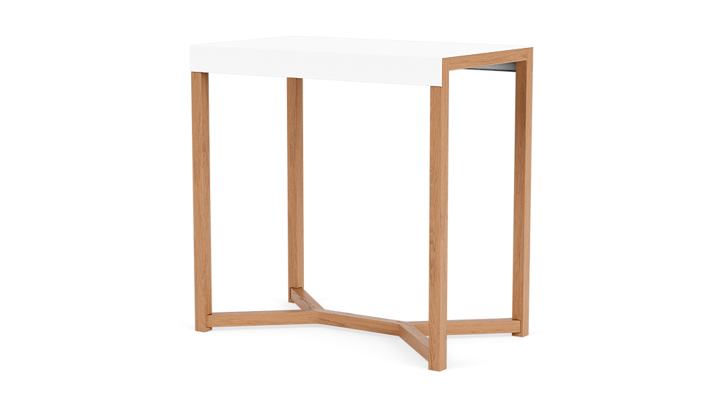 Trivia Tall End Table - White/Oak