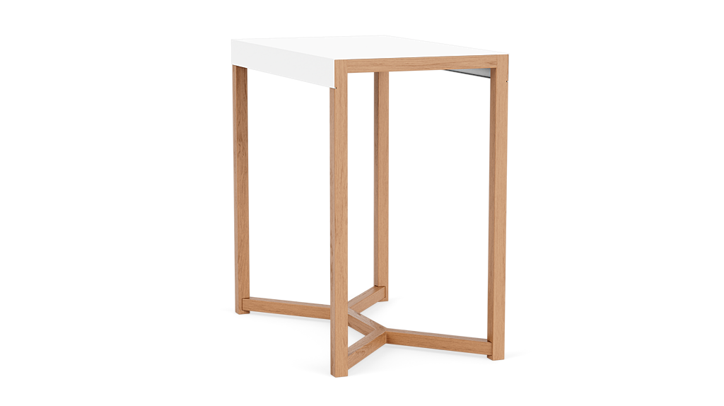 Trivia Tall End Table - White/Oak