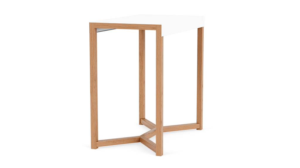 Trivia Tall End Table - White/Oak