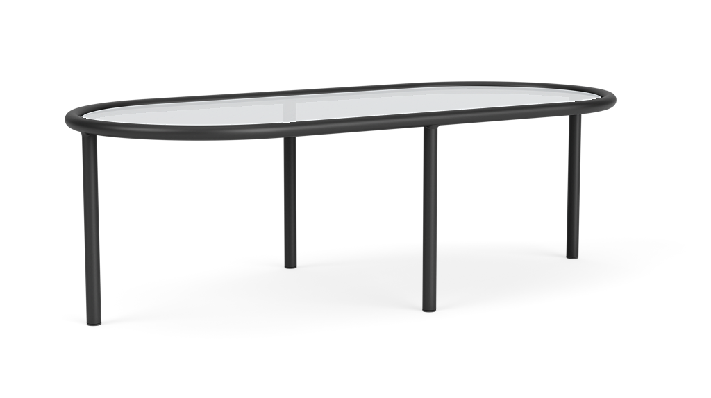 Tubular Coffee Table - Oval - Black
