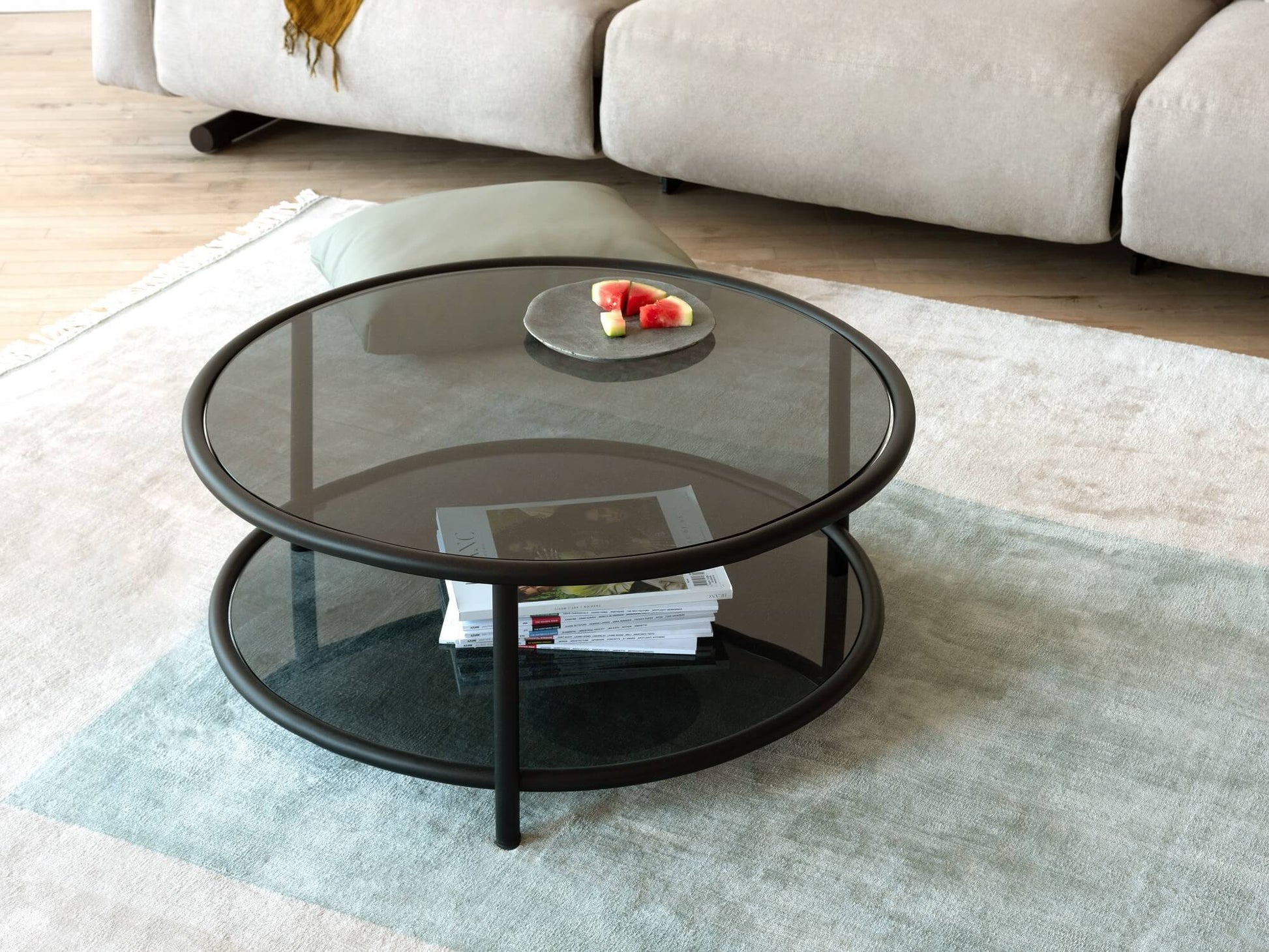 Tubular Coffee Table - Round - Stainless Steel lifestyle image