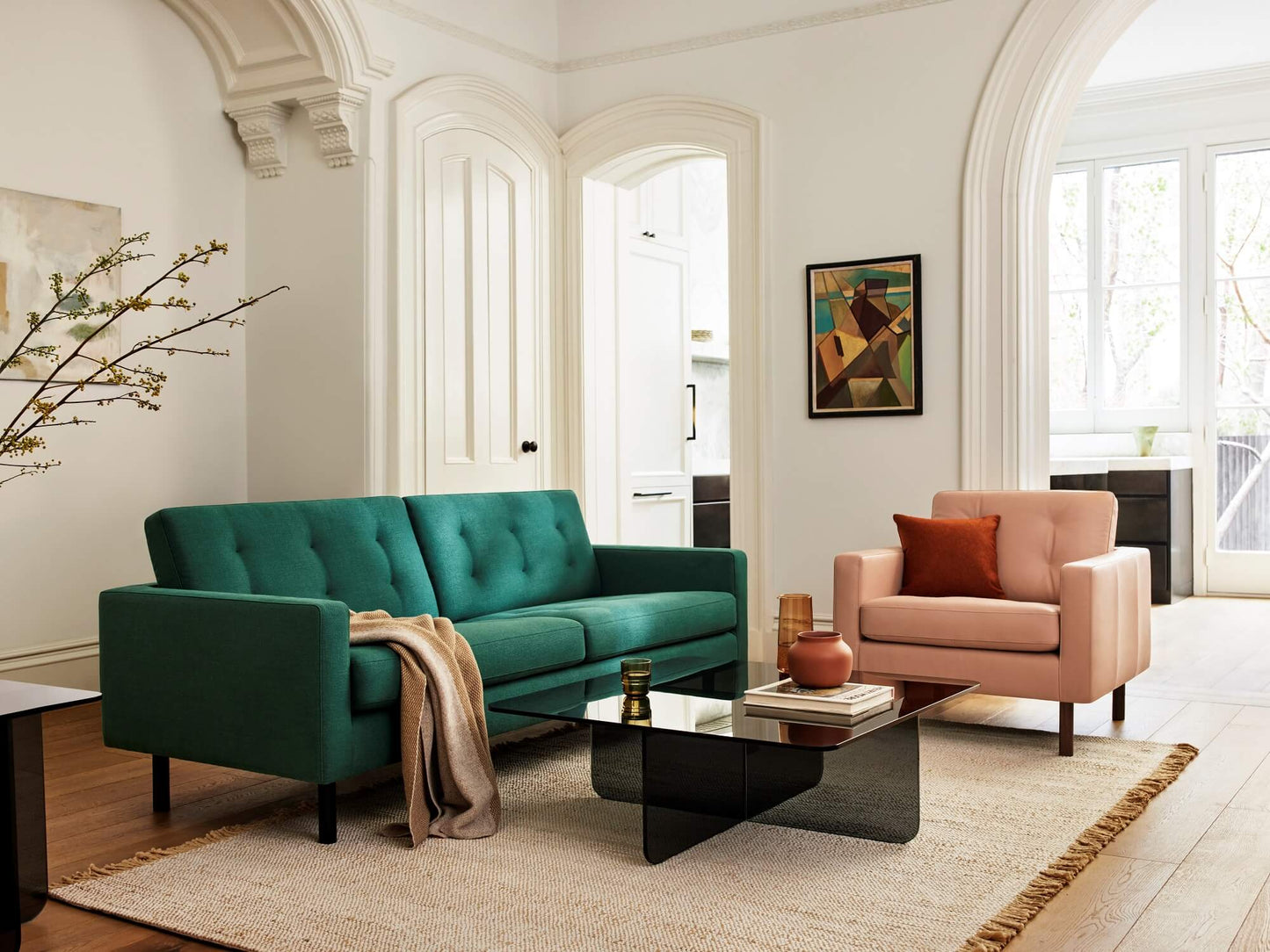 Joan Sofa - Mila Grey, Walnut legs Image - 5