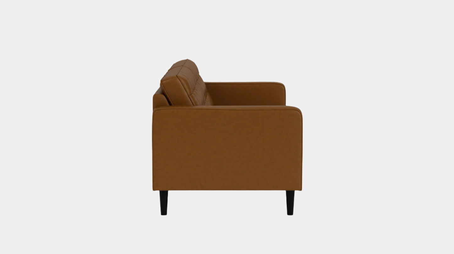 Reverie Apartment Sofa - Classic Sahara leather - Ash Black leg Image - 2