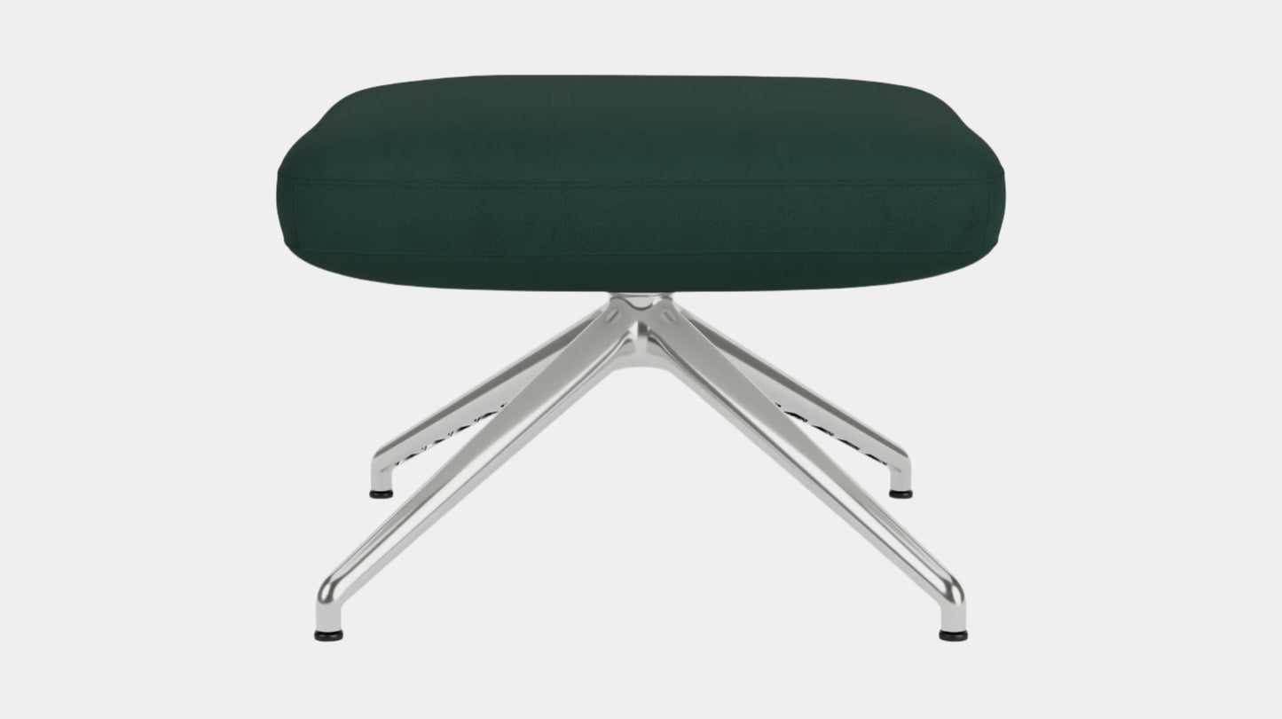 Suite Ottoman - Paloma Deep Green - Polished Metal Base Image - 1