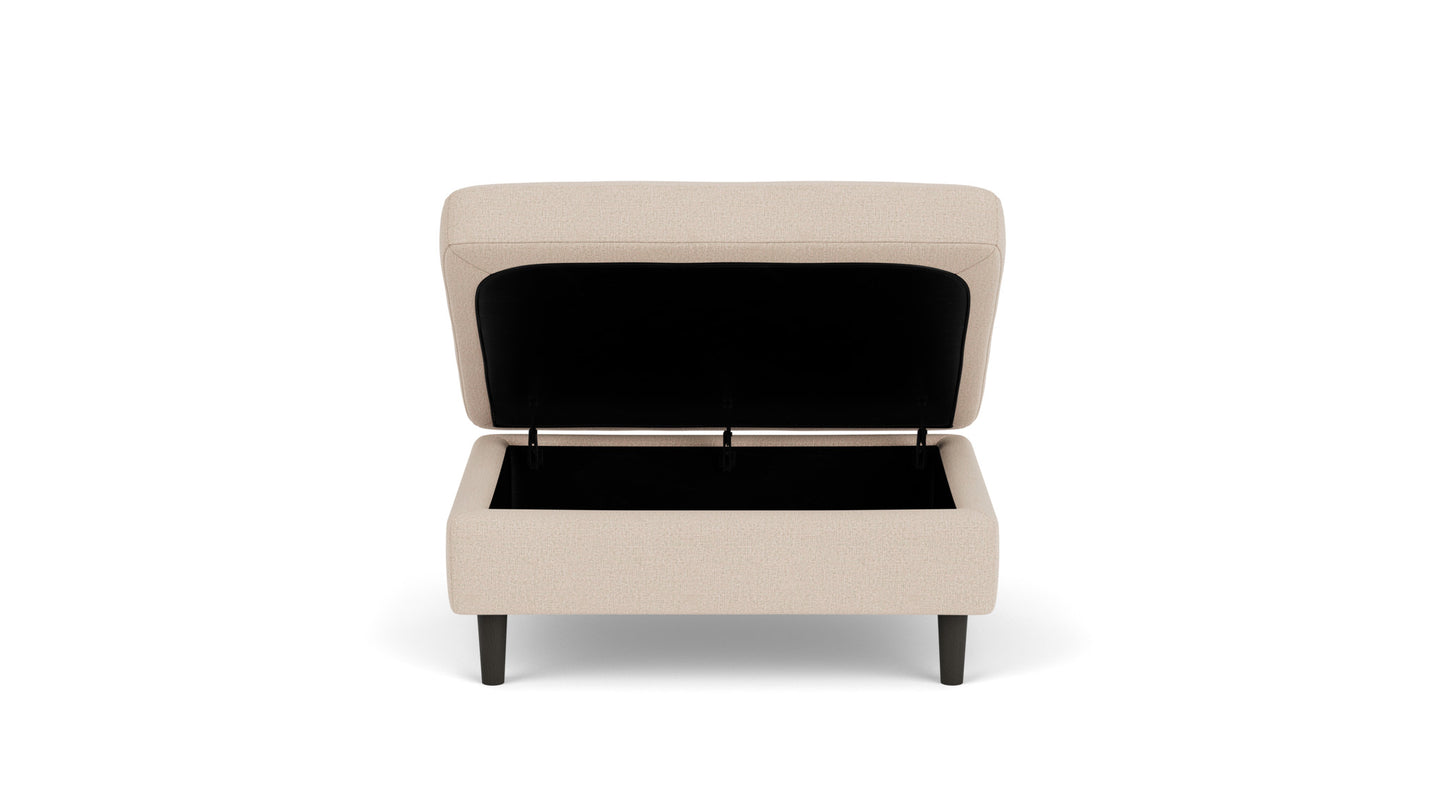 Oskar Storage Ottoman - Panama Natural - Black Legs Image - 5