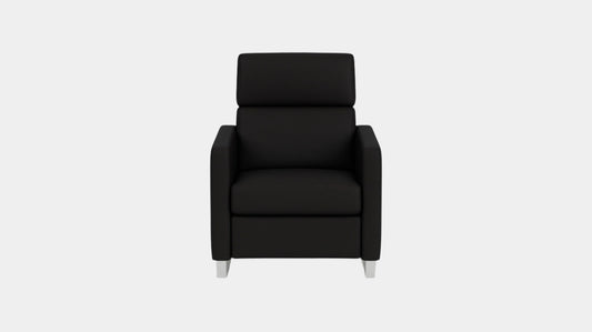 Lawrence Reclining Chair - Rein Basalt - Nickel Base  Image - 1