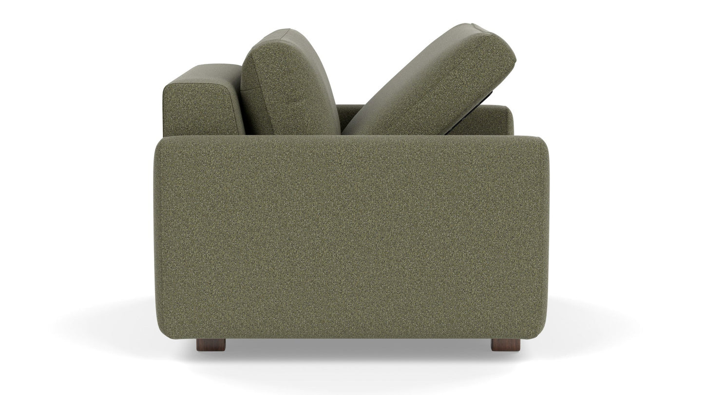 Reva Storage Chair - Ola Forest - Walnut leg Image - 7