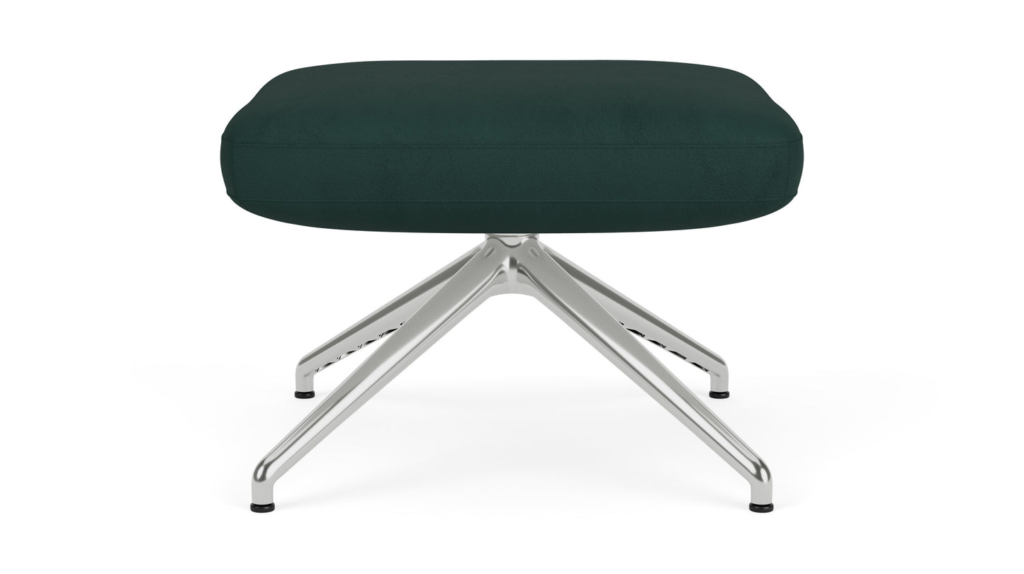 Suite Ottoman - Paloma Deep Green - Polished Metal Base Image - 3
