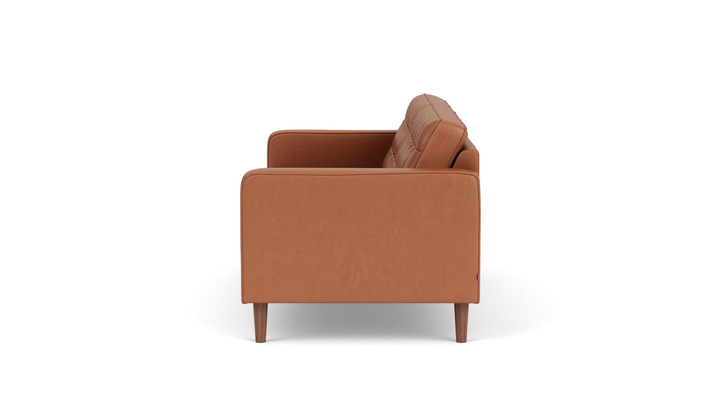 Reverie Apartment Sofa - Donna Cognac Leather - Walnut legs Image - 4
