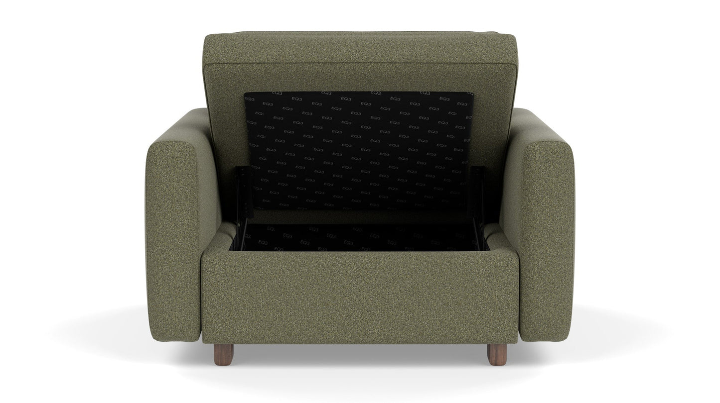 Reva Storage Chair - Ola Forest - Walnut leg Image - 5