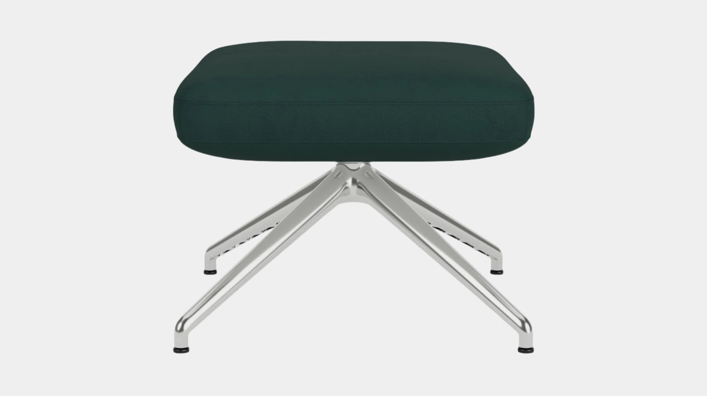 Suite Ottoman - Paloma Deep Green - Polished Metal Base Image - 2