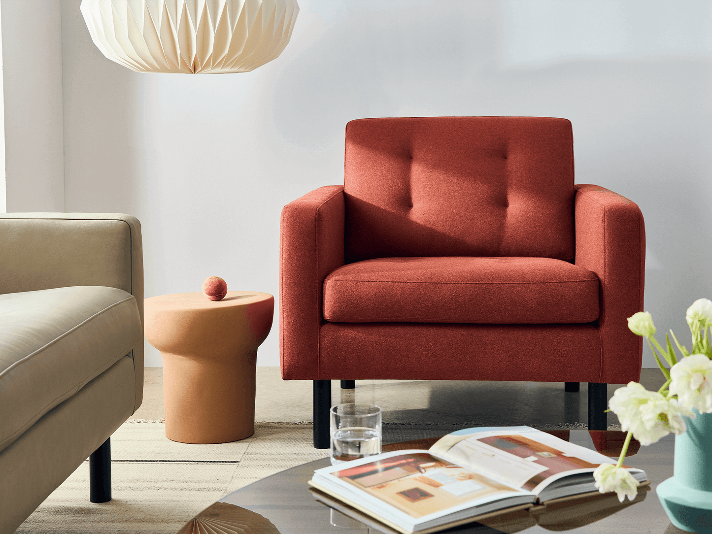 Joan Chair - Coda Marble - Walnut legs Image - 5