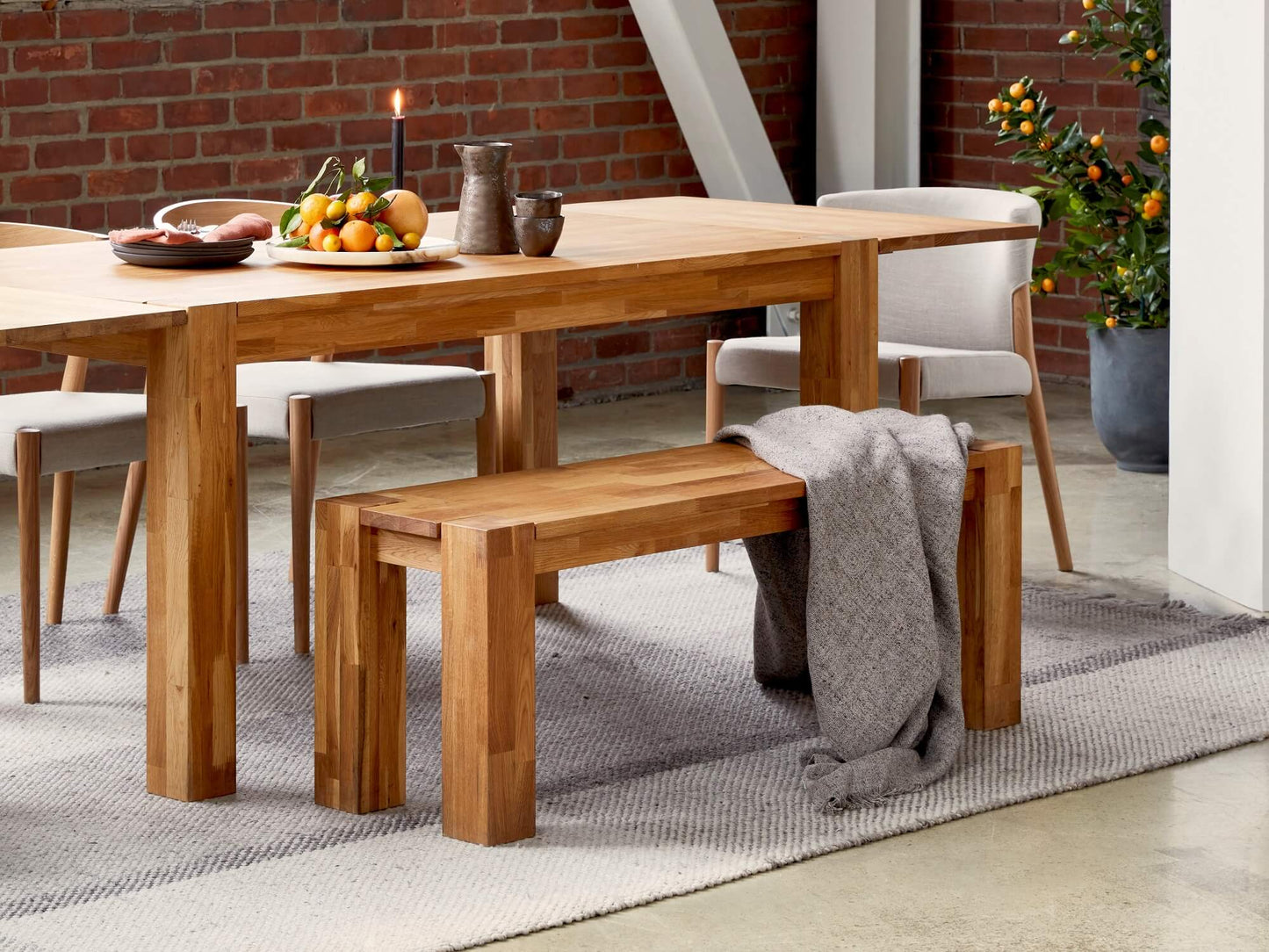 Harvest Bench - Large - Oak lifestyle image