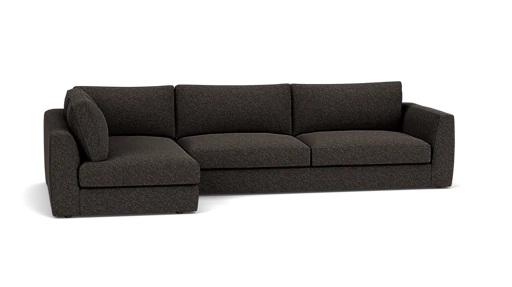 Cello 2-Piece Sectional Sofa With Full Arm Chaise - Lana Dark Grey, 1.5 inch legs - UPHOLSTERY - 60LA-GRY1.5ROTABLE main image