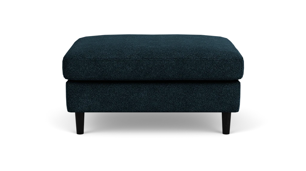 Oskar Ottoman - Lana Dark Turquoise, Black Ash Legs