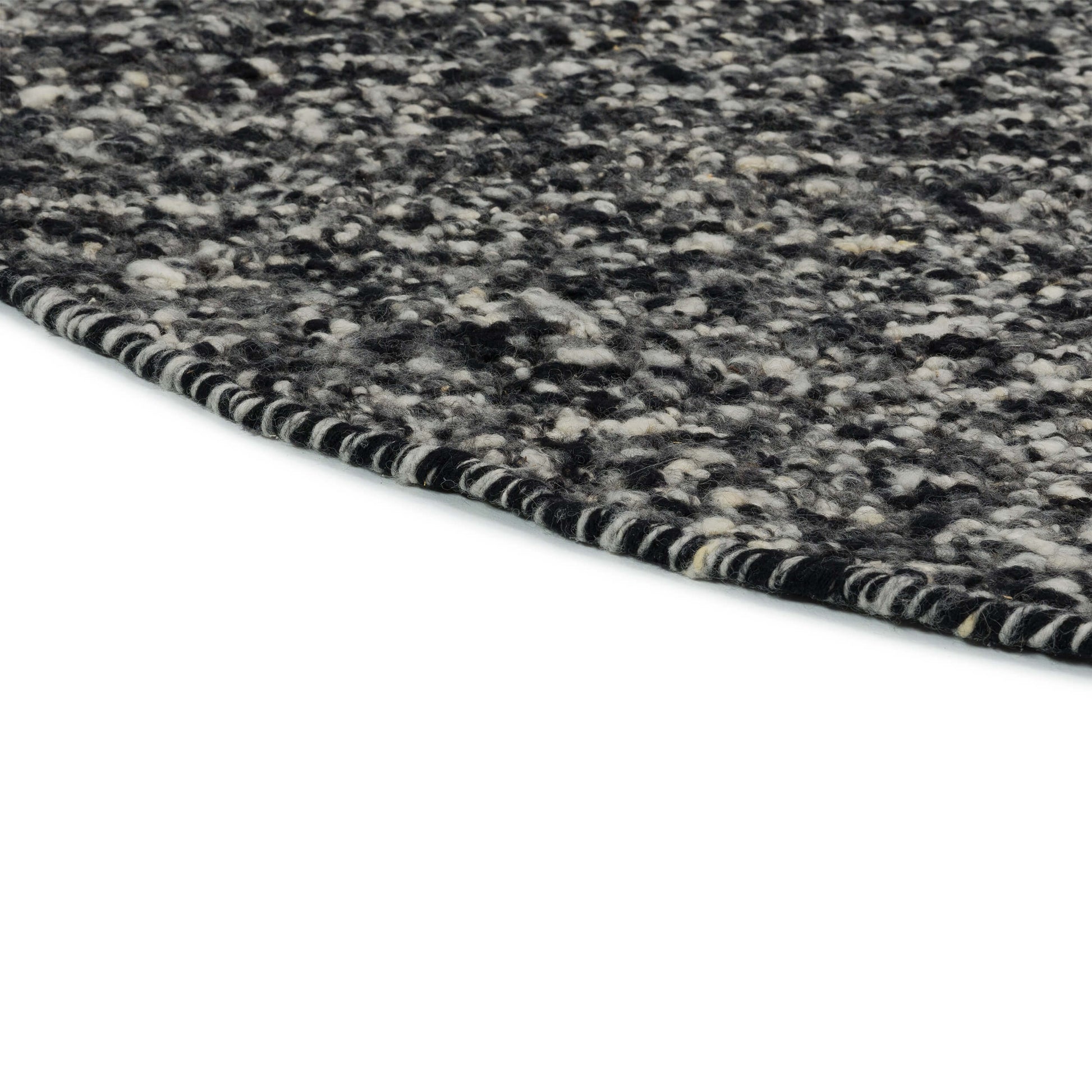 Slub Round Rug - Dark Grey main image