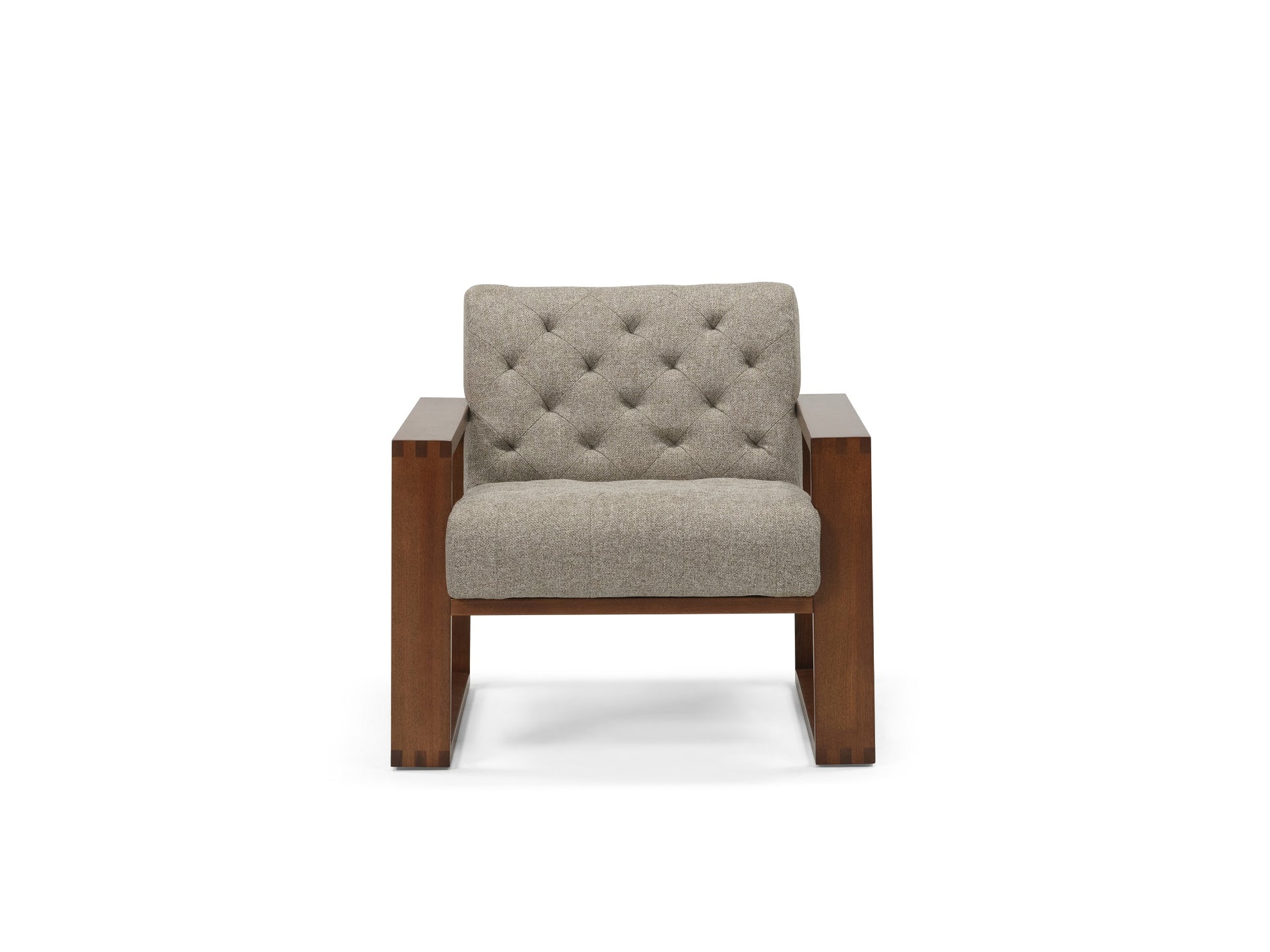 Wyatt Tufted Chair - Brentwoods Pepper  - Wood main image