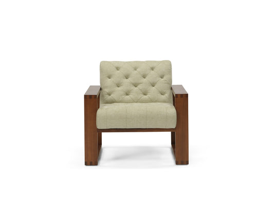 Wyatt Tufted Chair - Yates Lichen  - Wood main image