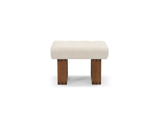 Wyatt Tufted Ottoman - Prestige Vanilla - Wood  main image