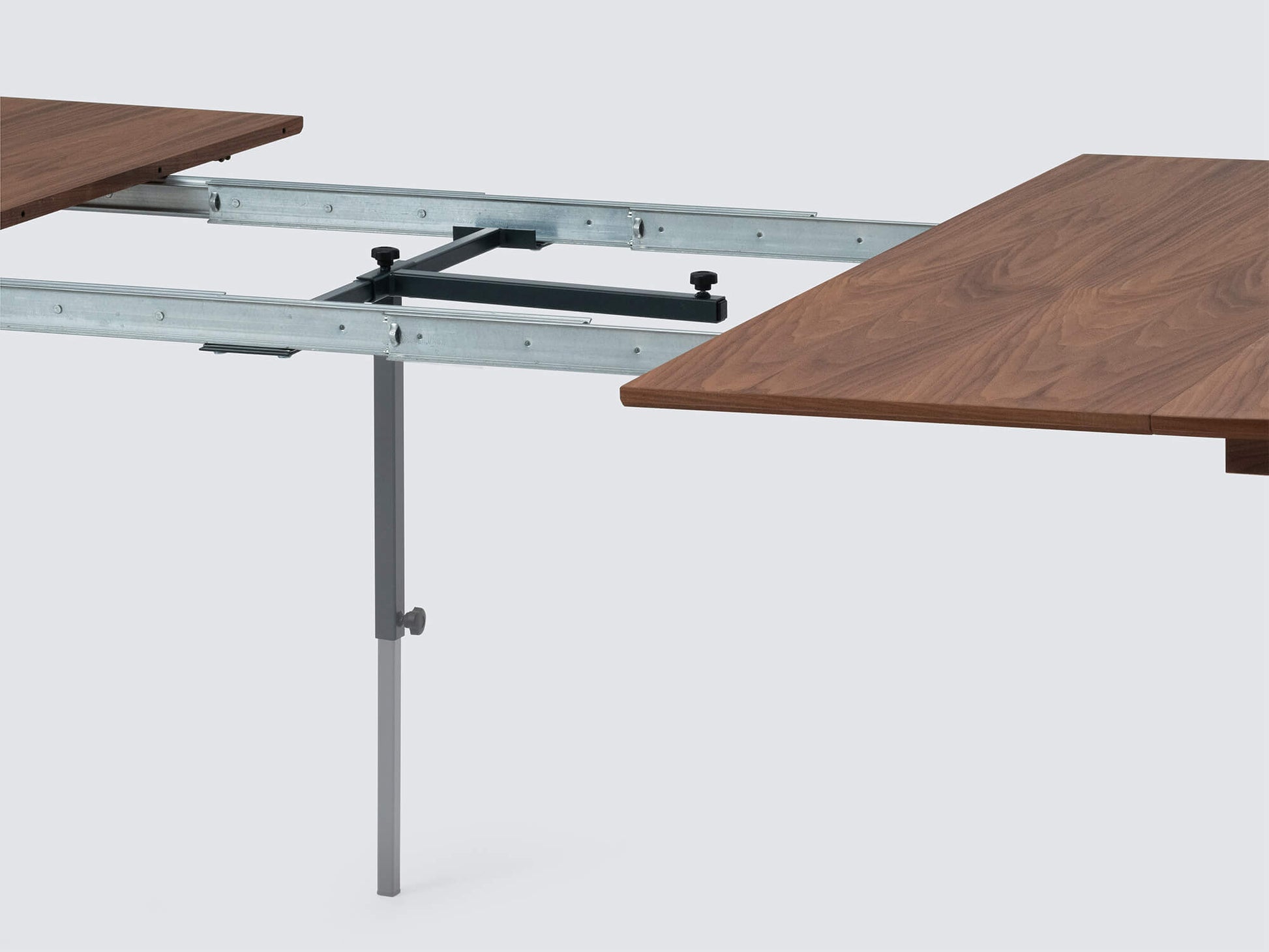 Ease Round Expandable Dining Table - Walnut (52″ to 91″) - Ease Round Table - Walnut group image - 5