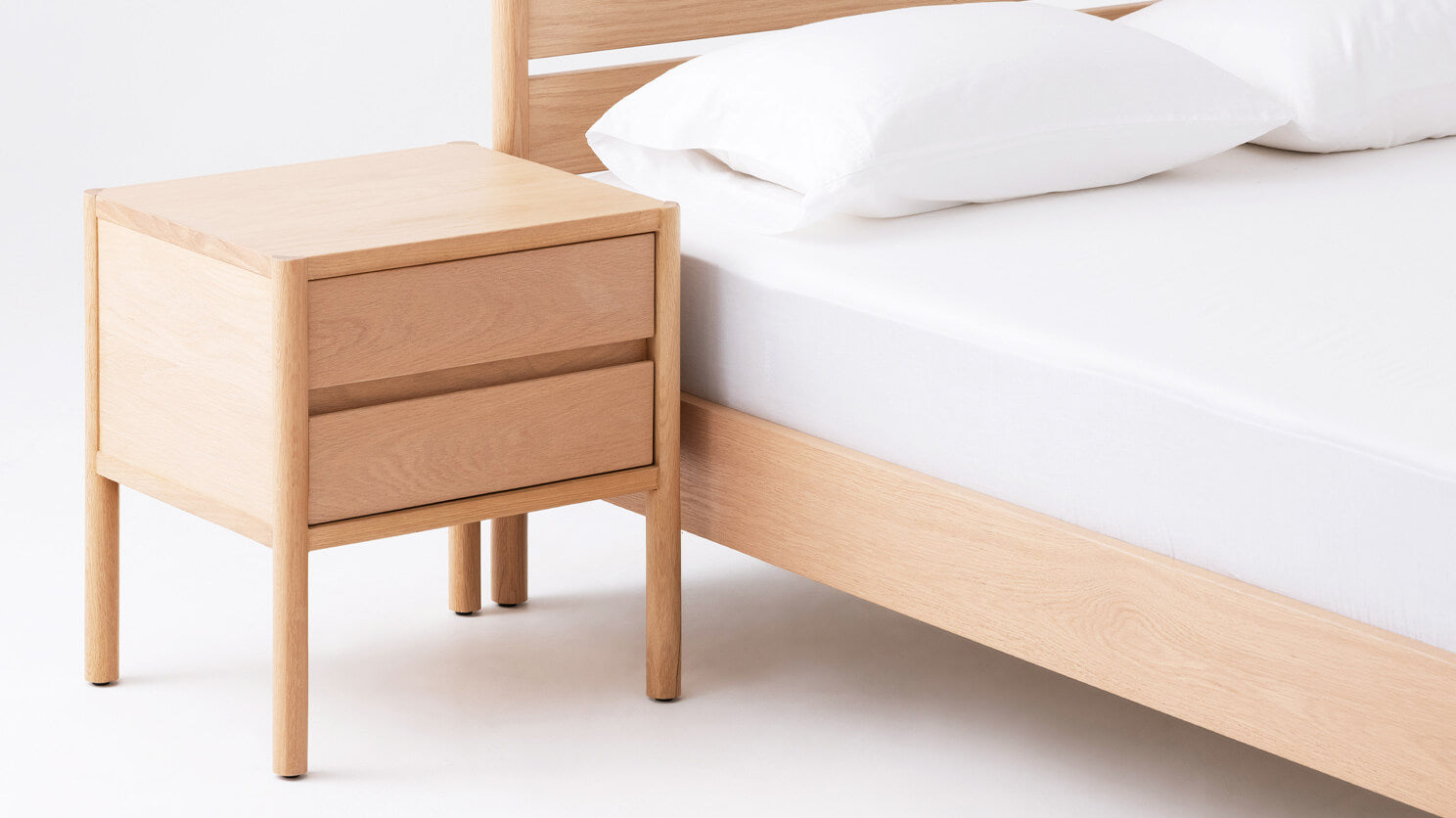 Monarch Double Drawer Nightstand - Oak group image - 5