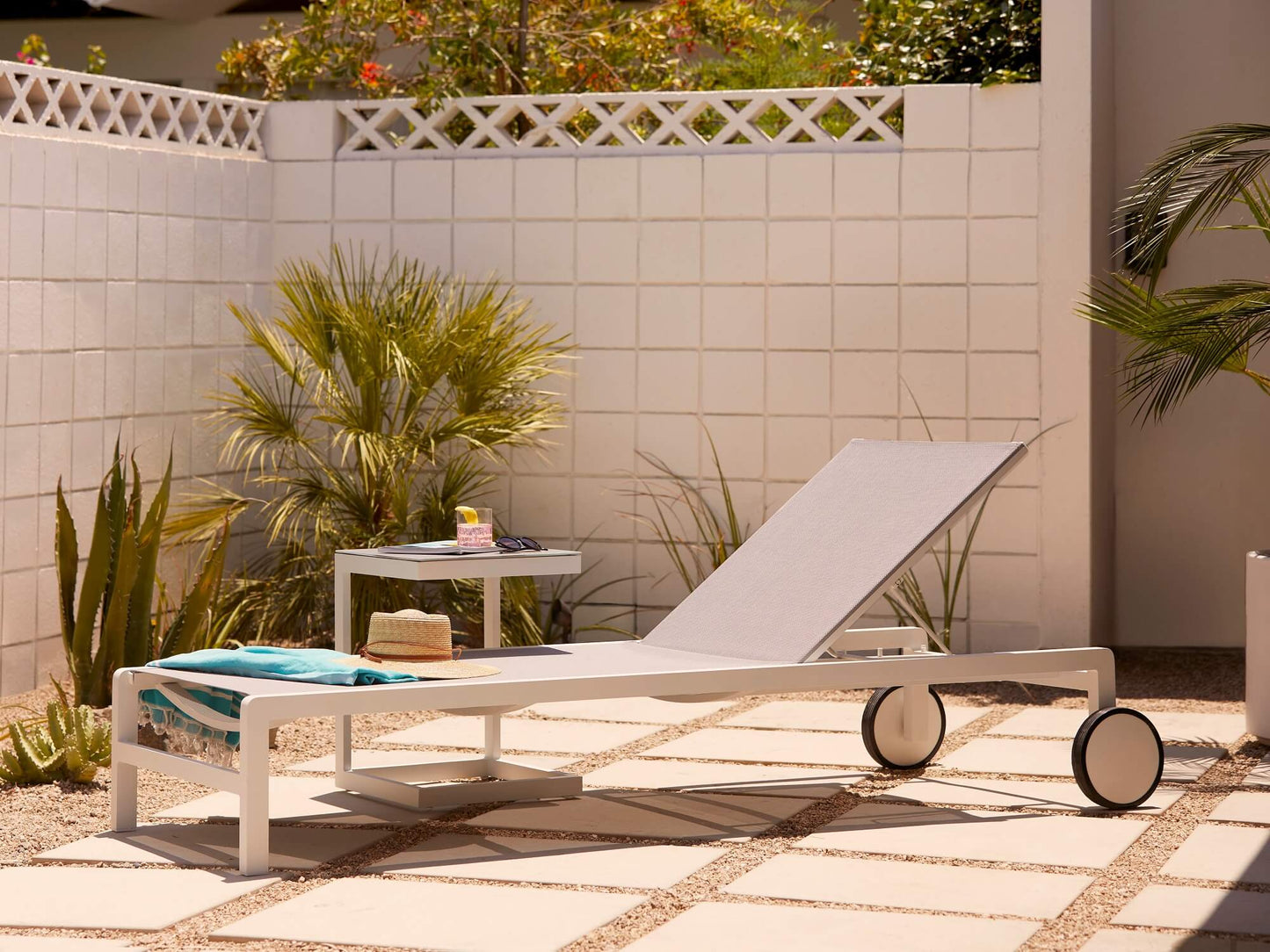 Cape Outdoor Chaise - White lifestyle image